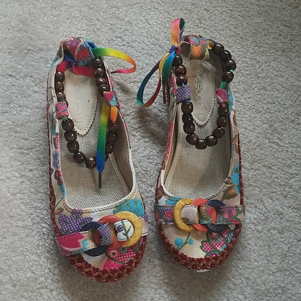 Socofy vintage retro closed toe flats